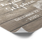 Rustic Wood Mason Jar String Light Wedding Willkom Poster (Ecke)