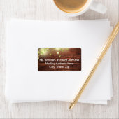 Rustic Wood Mason Jar String Lights Tree Adresse Adressaufkleber (Insitu)