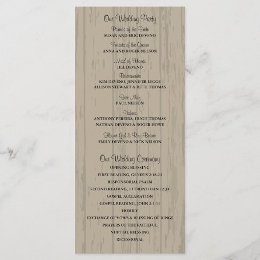 Rustic Wood Mason Jar und Daisis Programm (Rückseite)