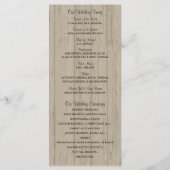 Rustic Wood Mason Jar und Wildblumen Programm (Rückseite)