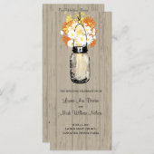 Rustic Wood Mason Jar und Wildblumen Programm (Vorne/Hinten)