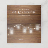 Rustic Wood Mason Jar Wedding Platzkarte (Außenseite Aufgefaltet)