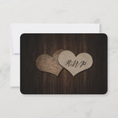 Rustic Wood Mason Jar Wedding RSVP Card Karte (Rückseite)