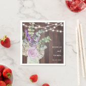 Rustic Wood Mason Jar Wedding Serviette (Beispiel)