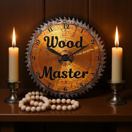 Rustic Wood Master Saw Blade Große Wanduhr