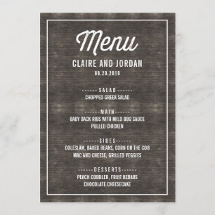 Rustic Wood Menu Card RWC Einladung