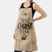 Rustic Wood Merry CHRISTmas Woodland Christlich Schürze (InSitu)