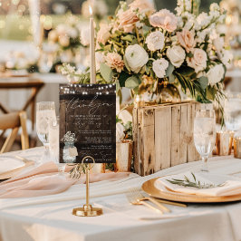 Rustic Wood Minimalistisch Napkin Dankeschön Card Menükarte