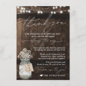 Rustic Wood Minimalistisch Napkin Dankeschön Card Menükarte (Vorderseite)