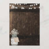 Rustic Wood Minimalistisch Napkin Dankeschön Card Menükarte (Rückseite)