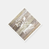 Rustic Wood Mit Monogramm Cocktail Napkins Serviette (Ecke)