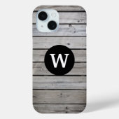 Rustic Wood Monogram Case-Mate iPhone Hülle (Rückseite)