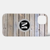 Rustic Wood Monogram Case-Mate iPhone Hülle (Rückseite (Horizontal))