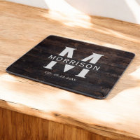 Rustic Wood Monogram Familienname Vintag