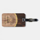 Rustic Wood Monogram Gepäckanhänger (Rückseite horizontal)