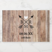 Rustic Wood Monogram Mini Liquor Flasche Etikett (Einzelnes Label)