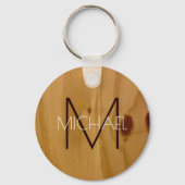 Rustic Wood Monogram Schlüsselanhänger (Vorderseite)