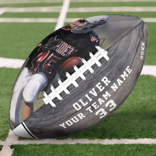 Rustic Wood Name Number Team Foto Football