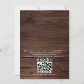 Rustic Wood Navy Blue Anchor QR Code Wedding Einladung (Rückseite)