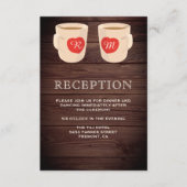 Rustic Wood Niedlich Coffee Mugs Empfang Begleitkarte (Vorderseite)