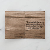 Rustic Wood Nurse Abschluss Gratulationskarte Karte (Innenseite)