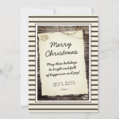 Rustic Wood Old Paper Script Frohe Weihnachten (Vorderseite)
