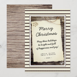 Rustic Wood Old Paper Script Frohe Weihnachten