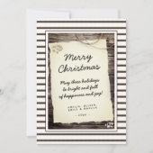 Rustic Wood Old Paper Script Frohe Weihnachten (Vorderseite)