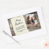 Rustic Wood Old Paper Script Weihnachtsgeschenk-Fo Rechteckiger Aufkleber (Umschlag)