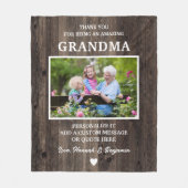 Rustic Wood Oma Vielen Dank Personalisiert Fleecedecke (Vorderseite)