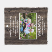 Rustic Wood Oma Vielen Dank Personalisiert Fleecedecke (Vorderseite (Horizontal))