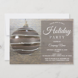 Rustic Wood Ornament Corporate Holiday Party Einladung