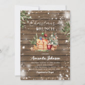 Rustic Wood Pancake Holiday Party Weihnachtsfest B Einladung (Vorderseite)