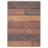 Rustic Wood Pattern Oak Monogram Script Custom  Klemmbrett (Rückseite)