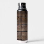 Rustic Wood Pattern Style Monogram Script Trinkflasche (Links)