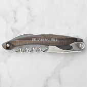 Rustic Wood Personalisiert Monogram Korkenzieher (Rückseite)