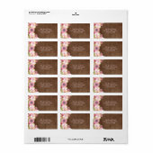 Rustic Wood Pink Floral Rücksendeadresse Label Adressaufkleber (Vorne)