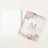Rustic Wood Pink Floral Watercolor Monogram Planer (Anzeige)