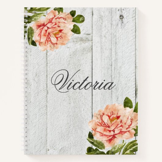 Rustic Wood Pink Personalisiertes Drehbuch Notizblock (Vorderseite)