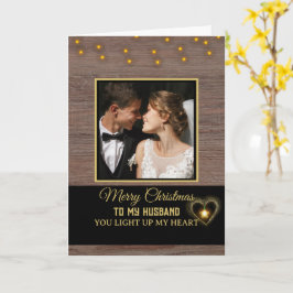 Rustic Wood plank Frohe Weihnachten zu meinem Mann Karte