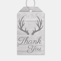 Rustic Wood Planks Gray Deer Antlers Vielen Dank