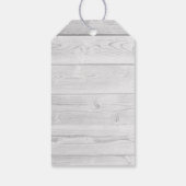 Rustic Wood Planks Gray Deer Antlers Vielen Dank Geschenkanhänger (Rückseite)