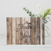 Rustic Wood Planks Vielen Dank Dankeskarte (Stehend Vorderseite)