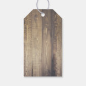 Rustic Wood Planks White Deer Antlers Vielen Dank Geschenkanhänger (Rückseite)