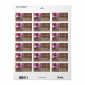 Rustic Wood Plum Blue Floral Rücksendeadresse Labe Adressaufkleber (Vorne)