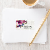 Rustic Wood Plum Blue Floral Rücksendeadresse Labe Adressaufkleber (Insitu)