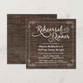 Rustic Wood Probe Dinner Einladungen (Vorne/Hinten)