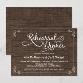 Rustic Wood Probe Dinner Einladungen (Vorne/Hinten)