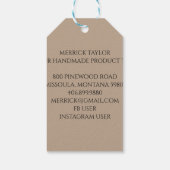 Rustic Wood Product Hang Tag Geschenkanhänger (Rückseite)