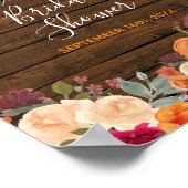 Rustic Wood Pumpkin Bridal Baby Dusche Willkommen  Poster (Ecke)
